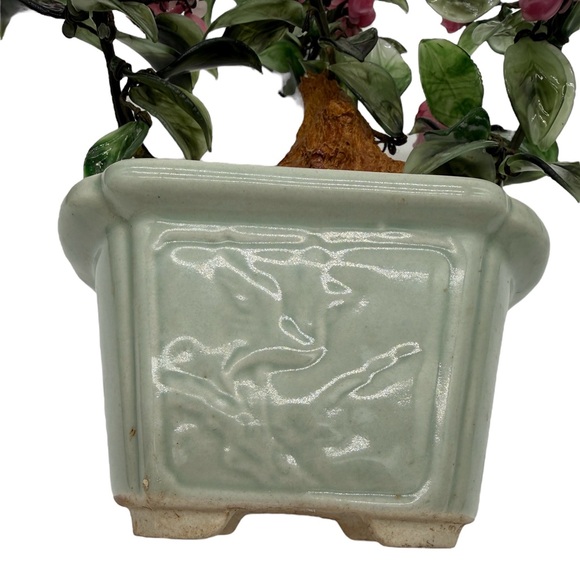 Vintage Large Chinese Jade/ Peking Glass Bonsai Tree - Picture 6 of 14